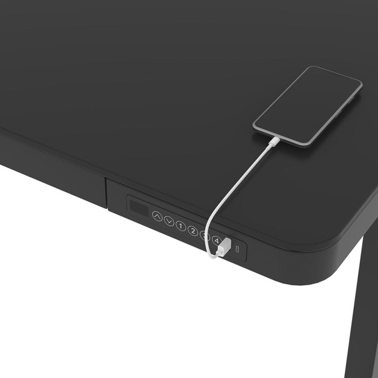 Biurko z elektryczną regulacją wysokości.