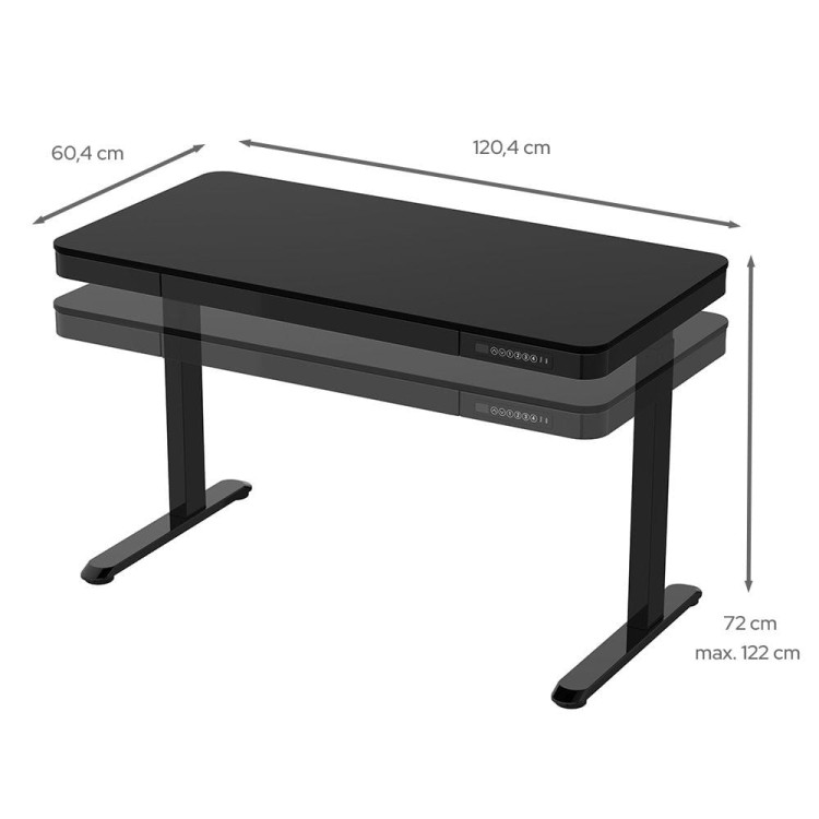 Biurko z elektryczną regulacją wysokości.