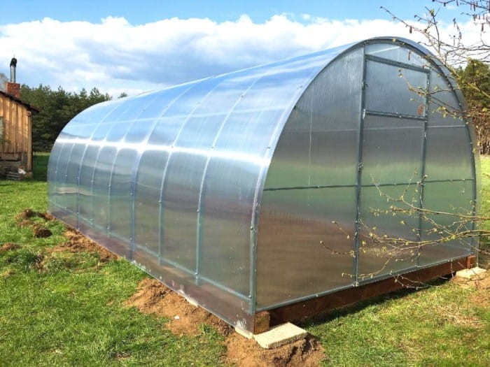 Duża szklarnia ogrodowa z poliwęglanu.