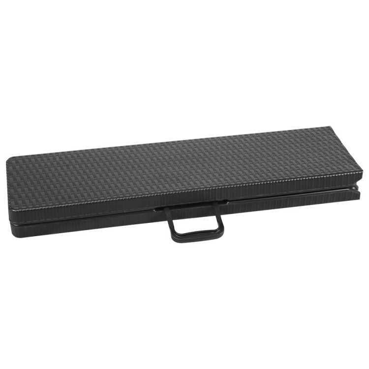 Ławka cateringowa składana w kolorze czarnym.