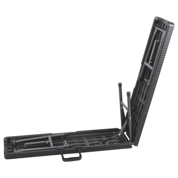 Ławka cateringowa składana w kolorze czarnym.