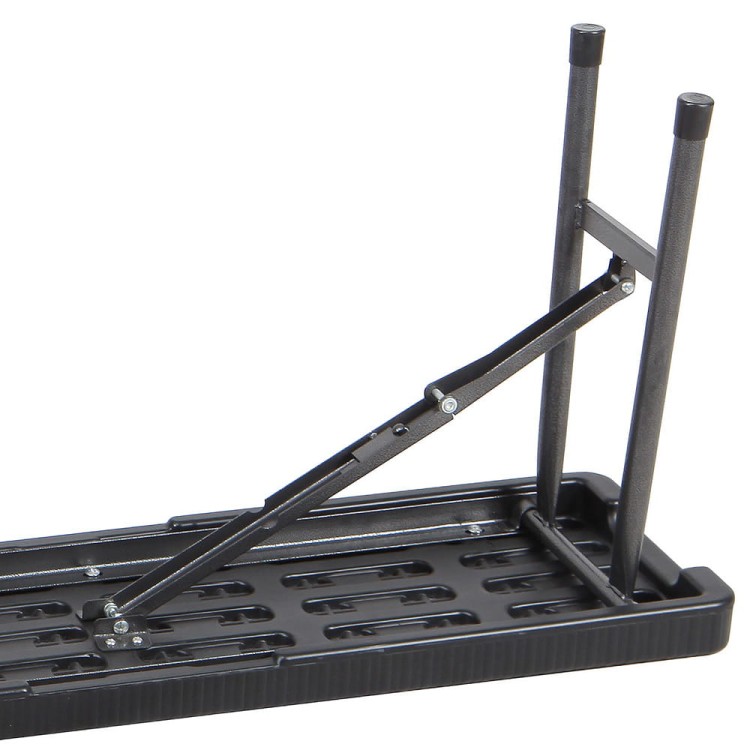 Ławka cateringowa składana w kolorze czarnym.