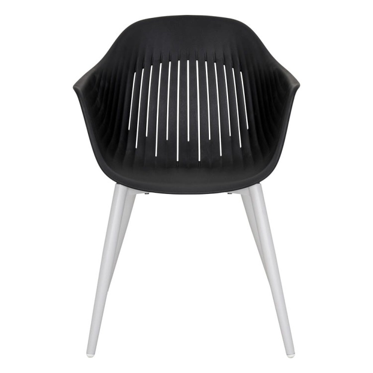 Krzesło ogrodowe w kolorze czarnym.