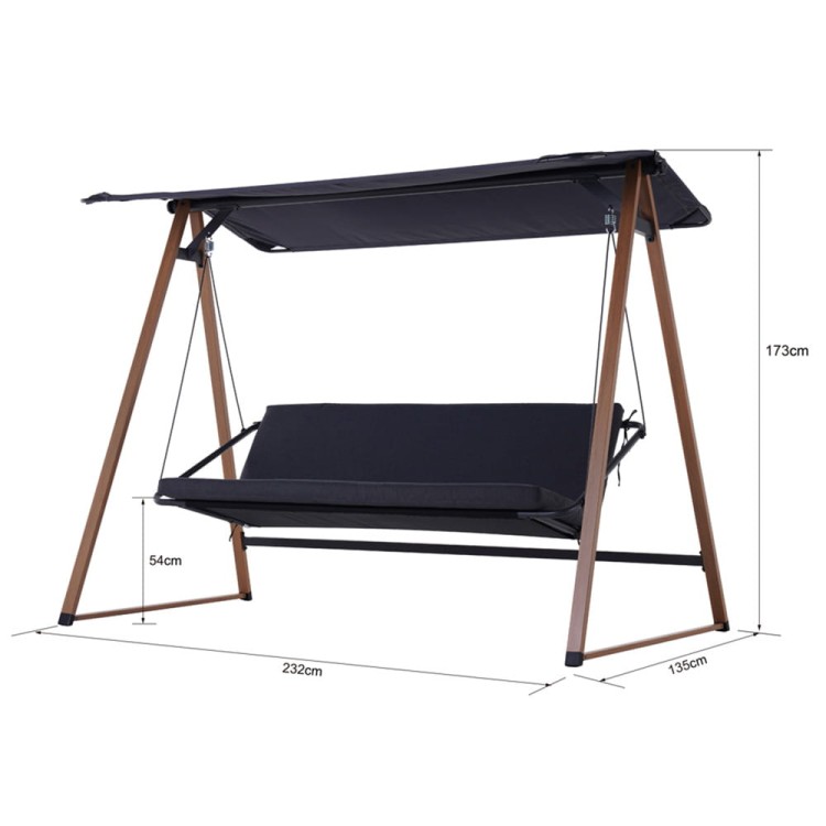 Huśtawka ogrodowa z daszkiem.