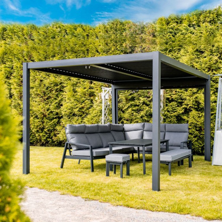 Pergola ogrodowa 3x3 z oświetleniem LED.