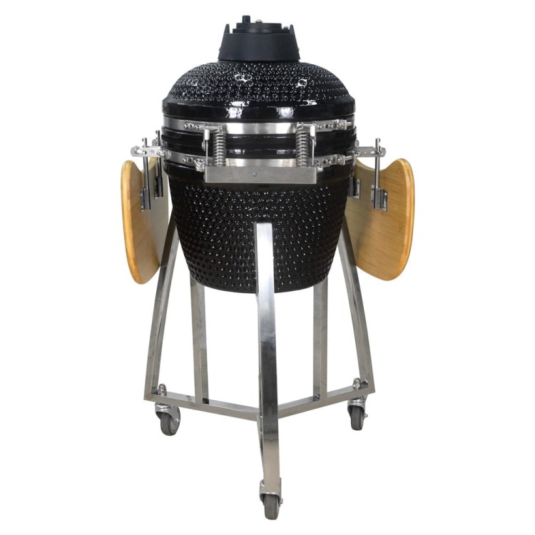 Grill ceramiczny z półkami bocznymi.
