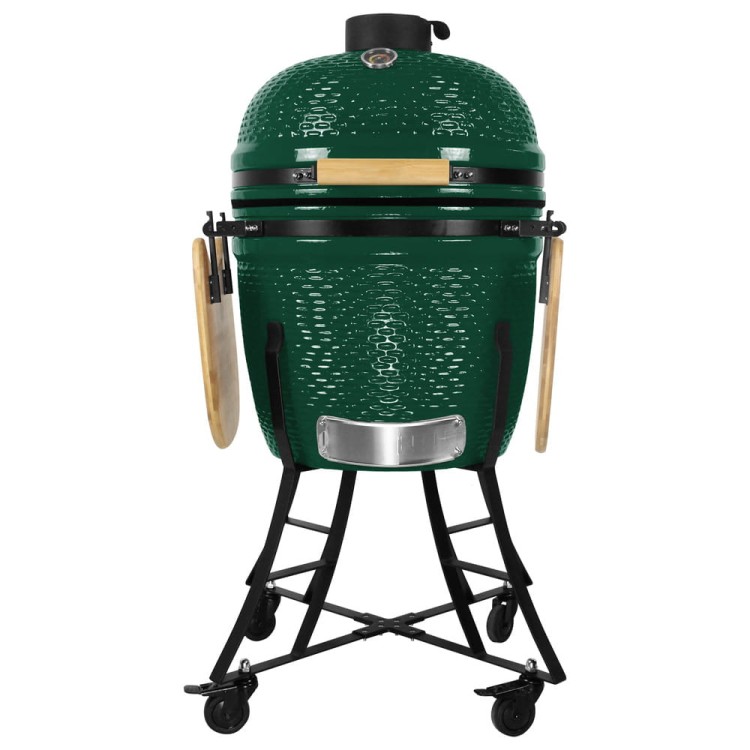 Ceramiczny grill węglowy z półkami.