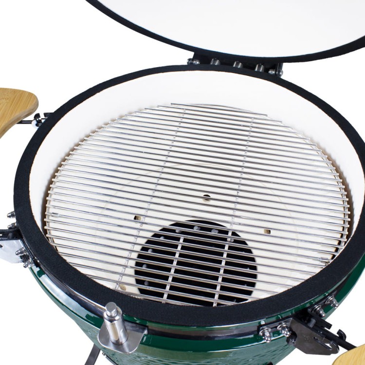 Ceramiczny grill węglowy z polkami.
