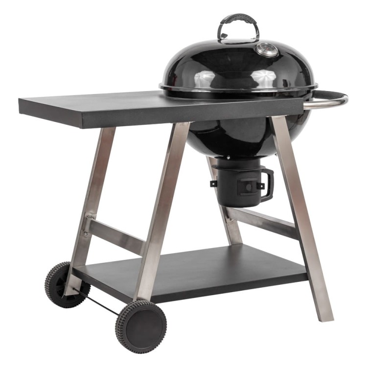 Grill węglowy ogrodowy z pokrywą.