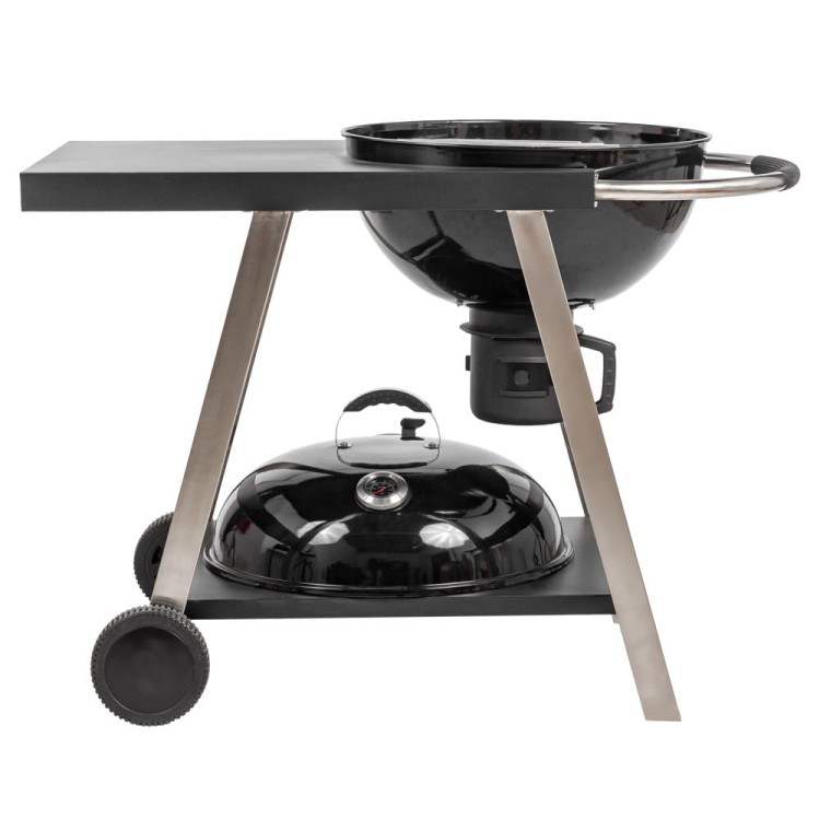 Grill węglowy ogrodowy z pokrywą.