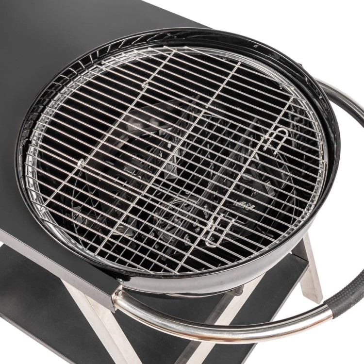 Grill węglowy ogrodowy z pokrywą.