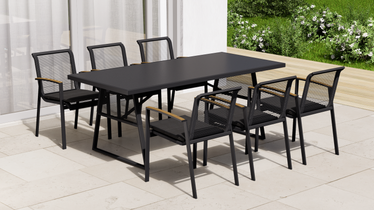 Zestaw mebli ogrodowych dla 6 osób.