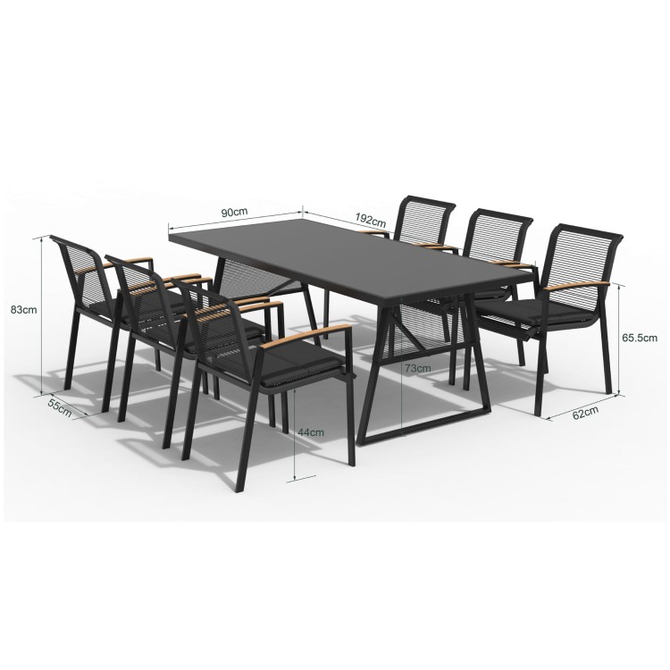 Zestaw mebli ogrodowych dla 6 osób.