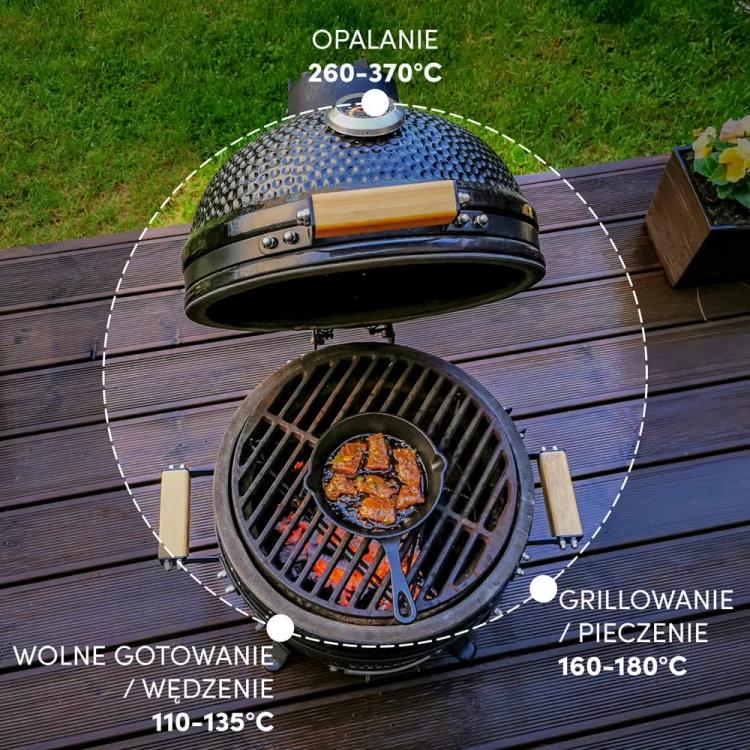Nowoczesny grill węglowy ceramiczny.