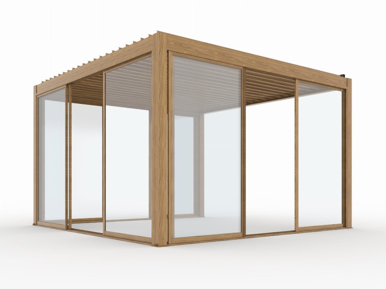 Szklane drzwi do pergoli.