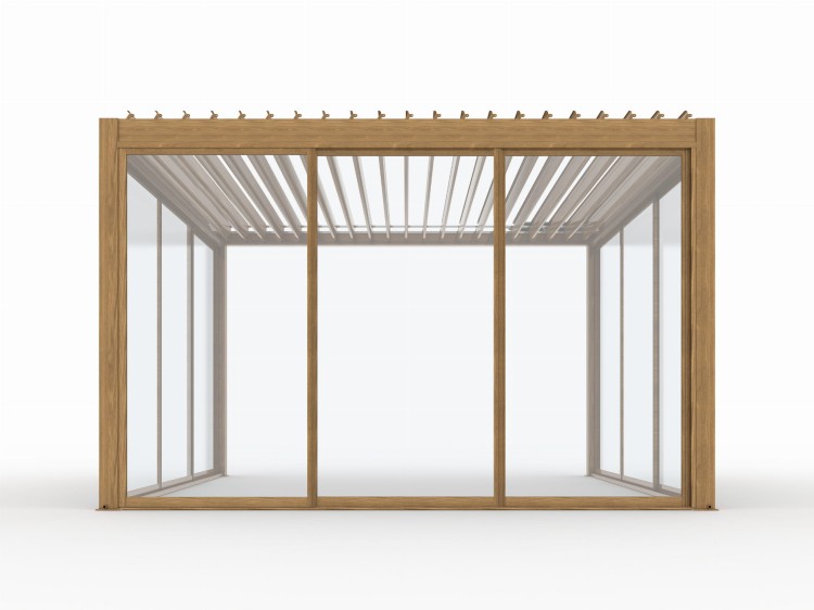 Szklane drzwi do pergoli.