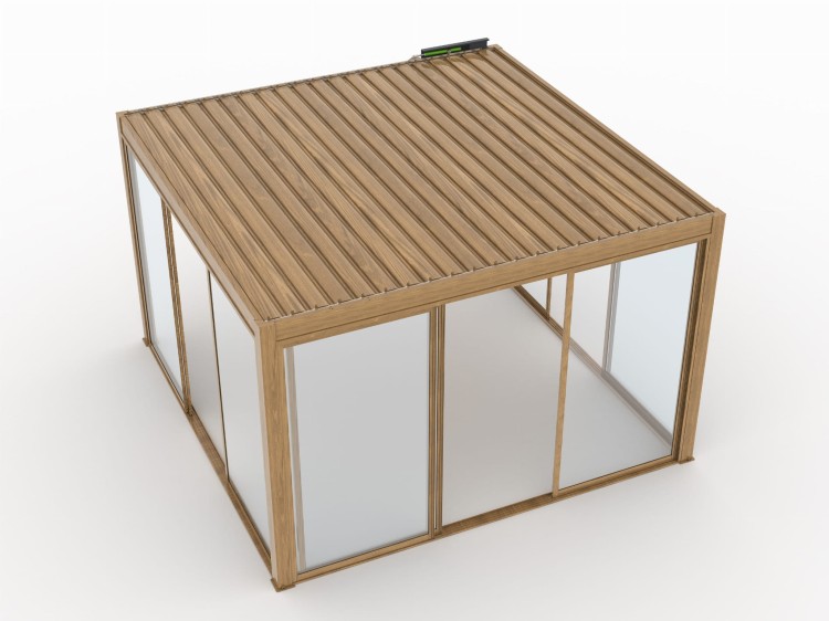 Szklane drzwi do pergoli.