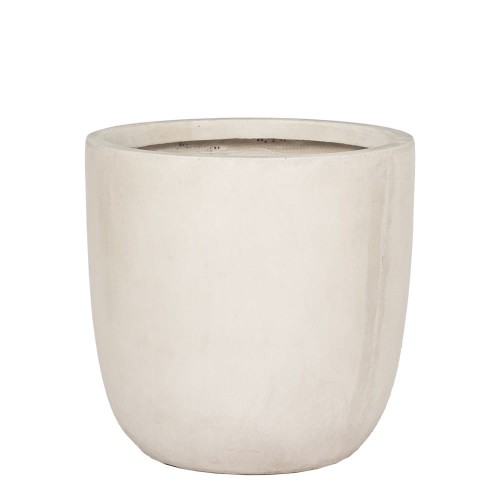 Nowoczesna donica ceramiczna w białym kolorze.