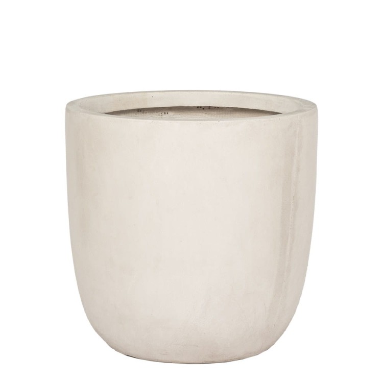 Nowoczesna donica ceramiczna w białym kolorze.