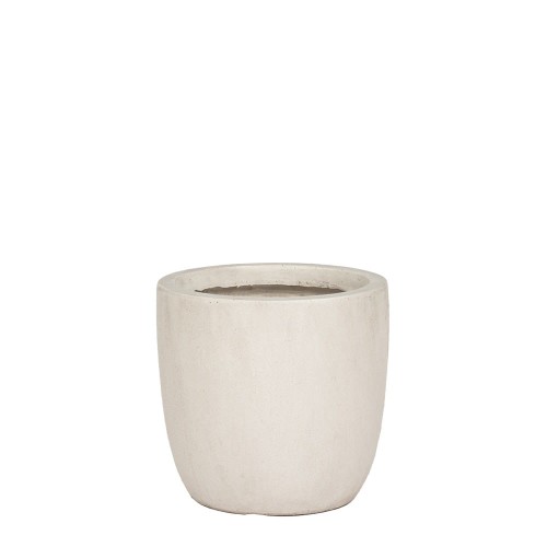 Biała donica ogrodowa ceramiczna.