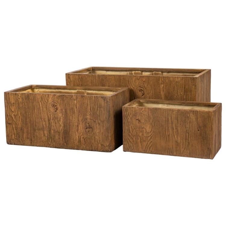 Komplet donic ceramicznych w kolorze brązowym.