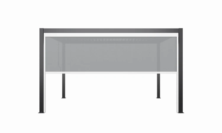 biała ścianka markizowa aluminium pergola ogrodowa - majowo.pl