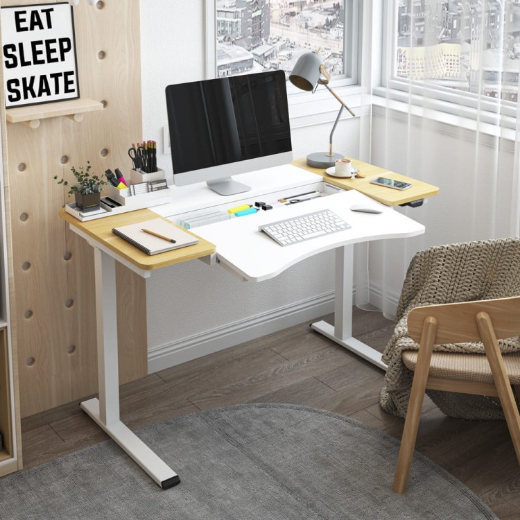 Elektryczne biurko z regulacją wysokości.