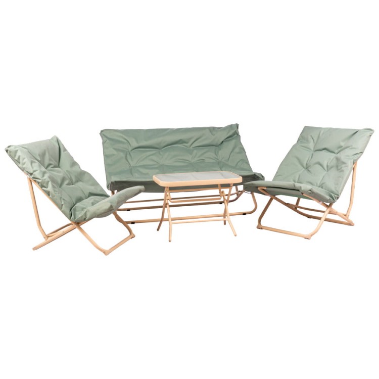 Meble kempingowe ze stolikiem.