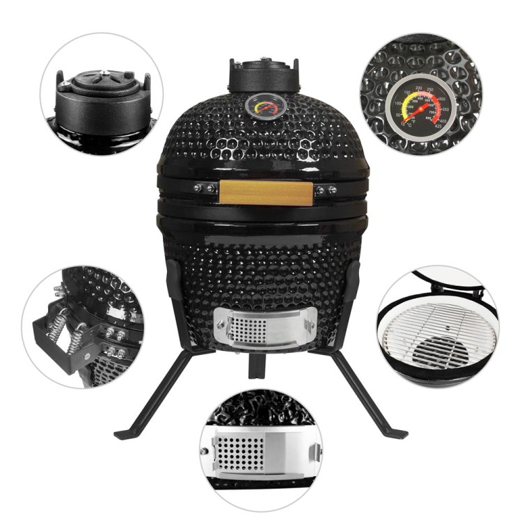 Grill węglowy ceramiczny z pokrywą.