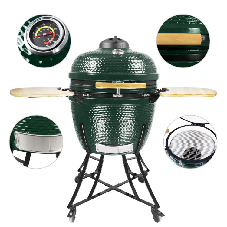 Ceramiczny grill węglowy z polkami.