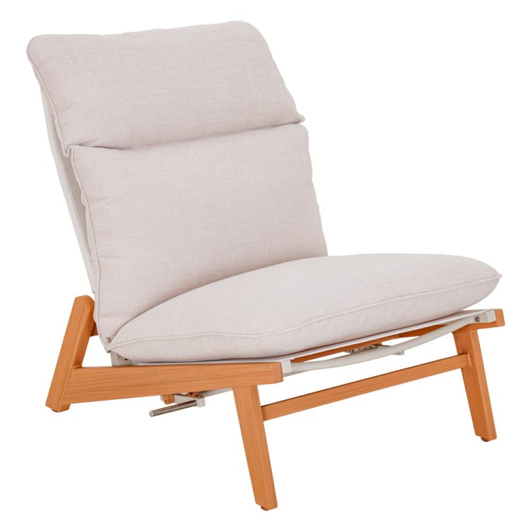 Leżak ogrodowy z podnóżkiem.