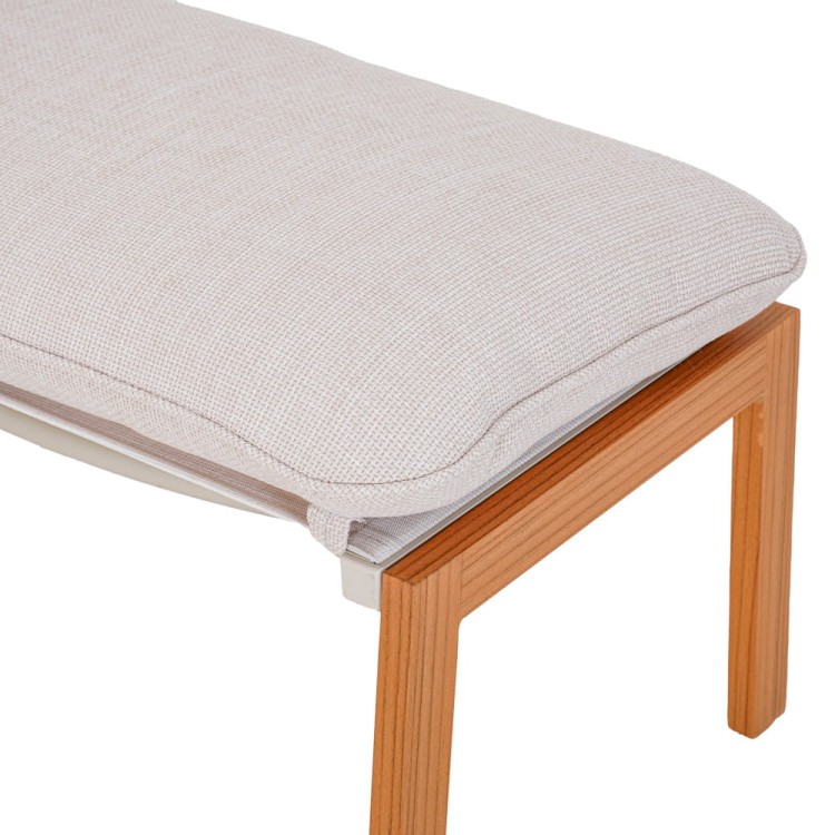 Leżak ogrodowy z podnóżkiem.