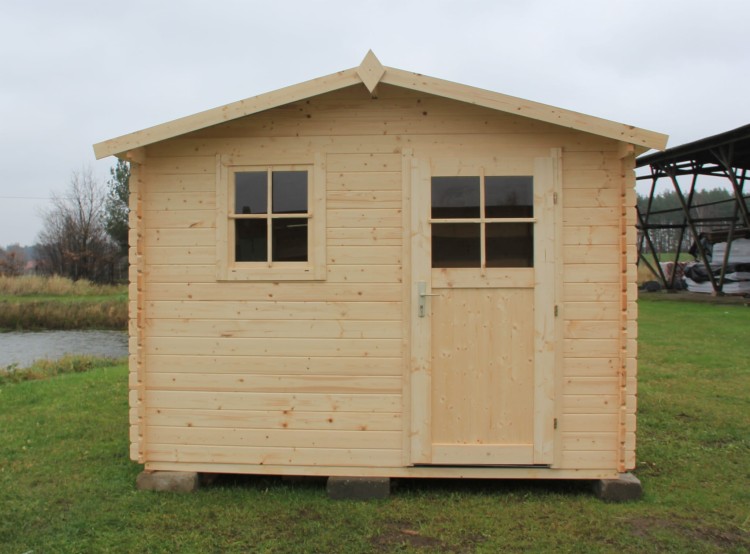 Domek narzędziowy drewniany.
