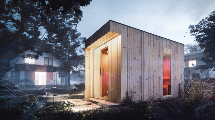 Sauna ogrodowa zewnętrzna.