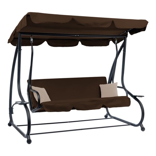 Huśtawka ogrodowa z daszkiem.