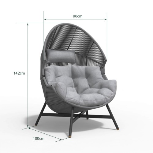 Fotel ogrodowy czarny.