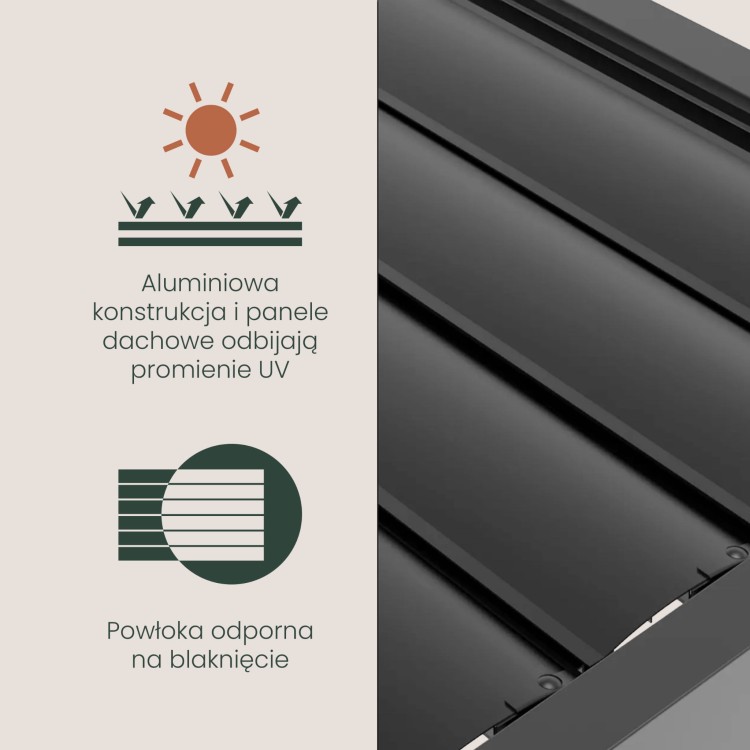 Pergola ogrodowa 3x3 z oświetleniem LED.