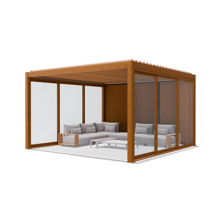 Szklane drzwi do pergoli.