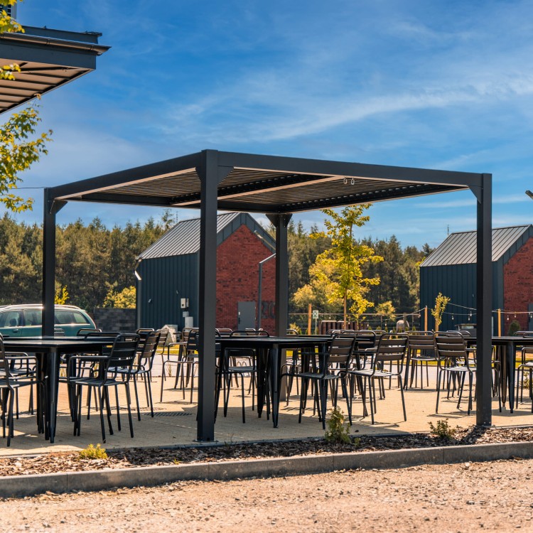 Pergola ogrodowa 3x3 z oświetleniem LED.