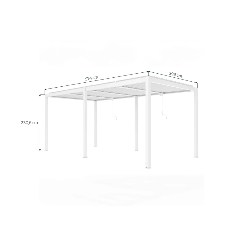 Pergola ogrodowa 5,8x4 w kolorze białym - majowo.pl