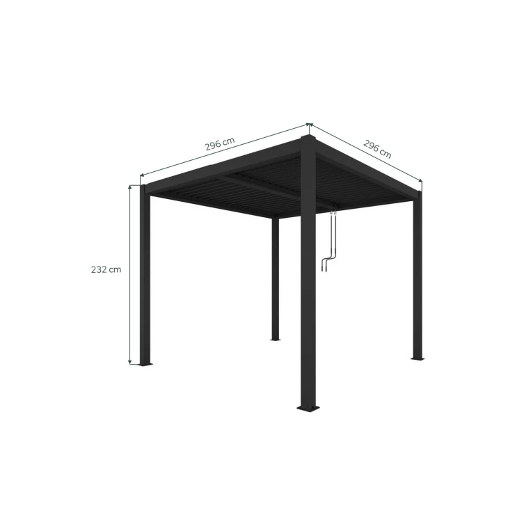 Pergola ogrodowa aluminiowa 3x3 z oświetleniem Led - majowo.pl