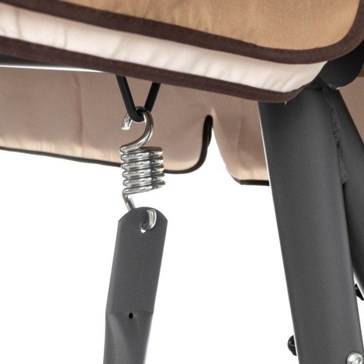 Huśtawka ogrodowa z daszkiem.