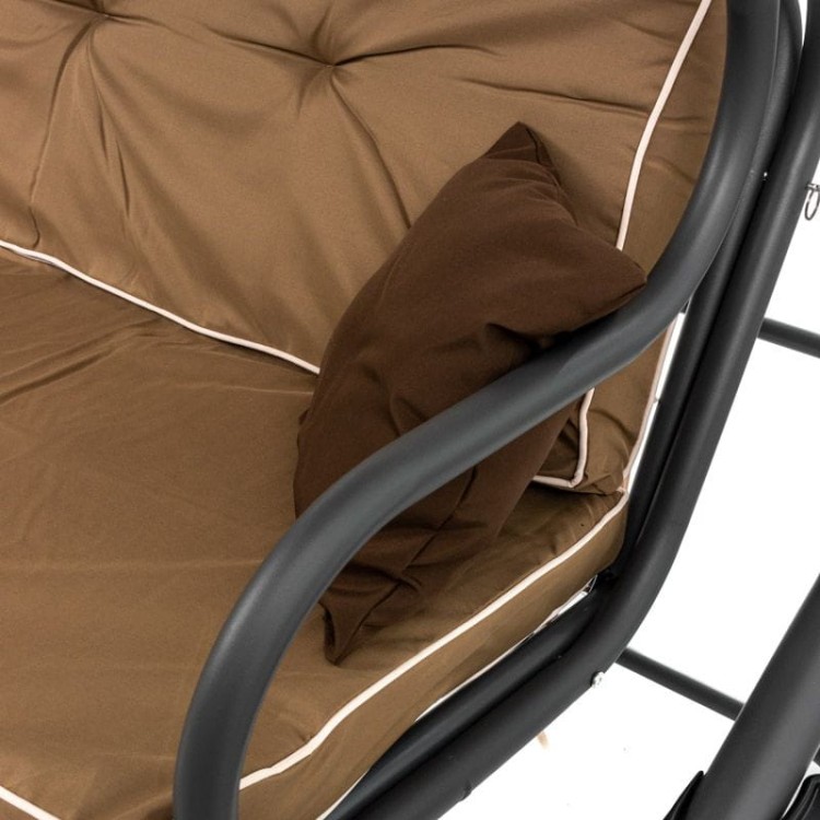 Huśtawka ogrodowa z daszkiem.