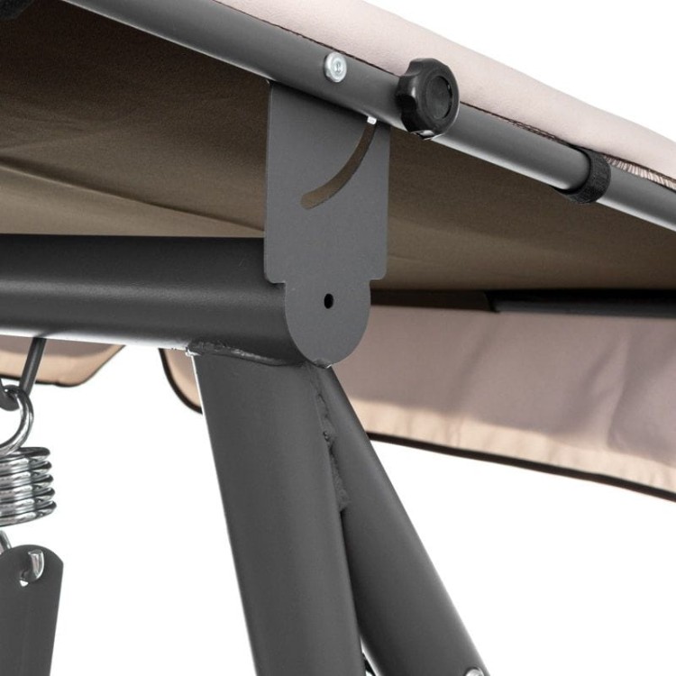 Huśtawka ogrodowa z daszkiem.