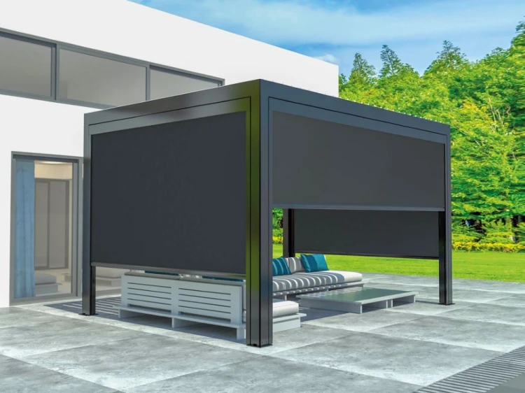 markiza do pergoli aluminiowej elektryczna antracyt, akcesoria pergoli Luxe - MAJOWO.PL