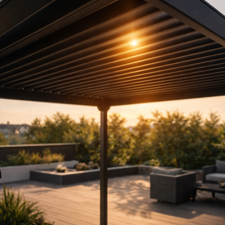 PERGOLA OGRODOWA 3X4X2.3M ALUMINIOWA ZE STALOWYM DACHEM