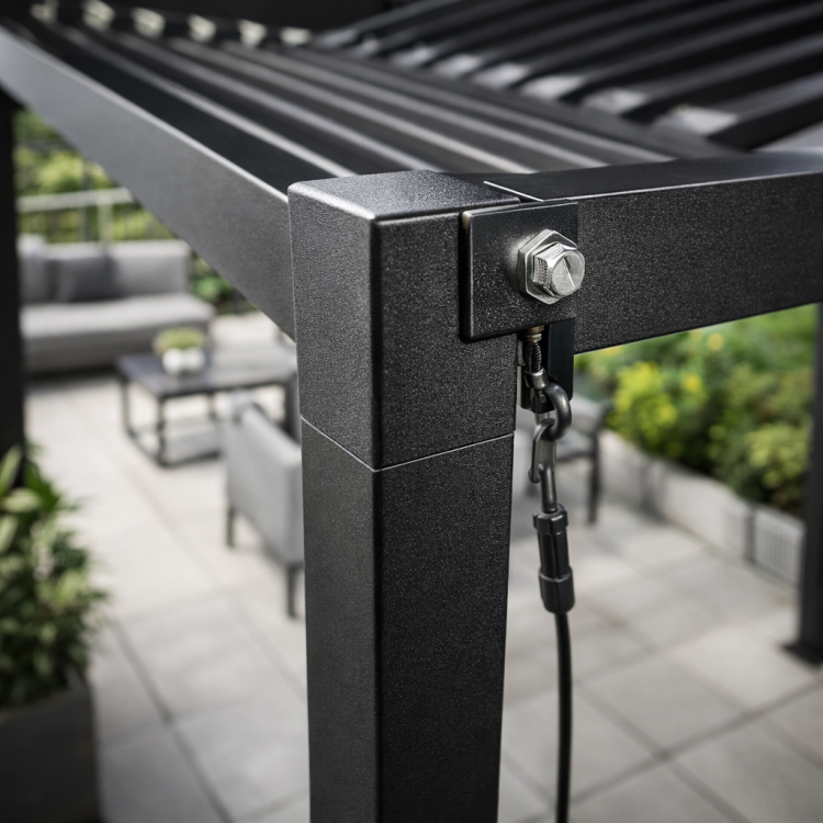 PERGOLA OGRODOWA 3X4X2.3M ALUMINIOWA ZE STALOWYM DACHEM