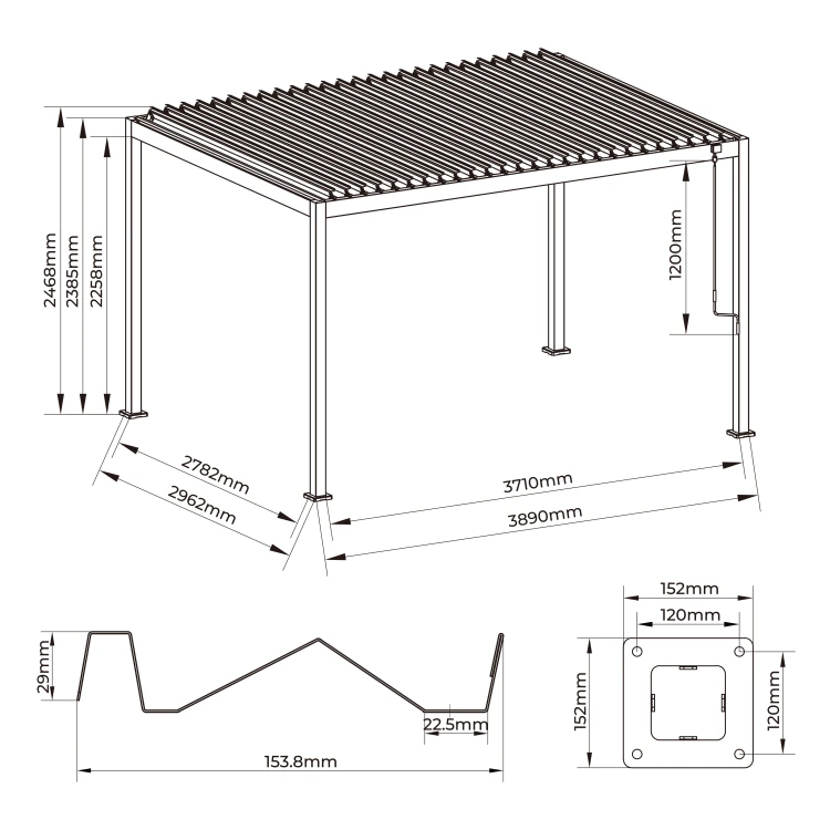 pergola Origin manualna antracyt 3x4 - majowo.pl