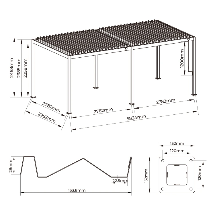 pergola Origin manualna antracyt 3x6 - majowo.pl