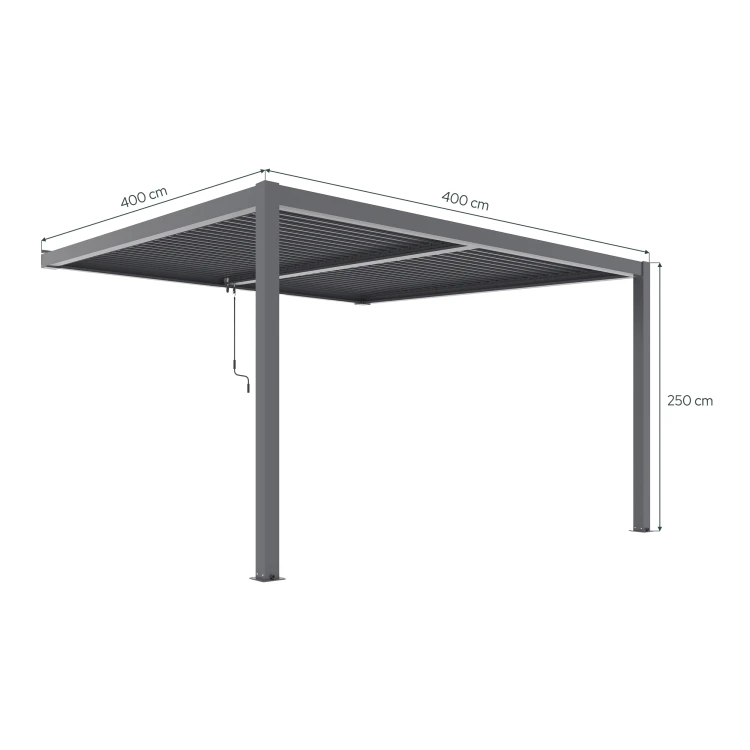 Pergola ogrodowa przyścienna luxe 4x4 antracyt - majowo.pl